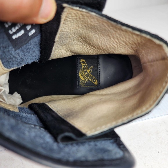 Freebird By Steven FB Casey Black Leather Ankle Boots US 8 Wrap Tie Heel Bootie - Picture 8 of 9